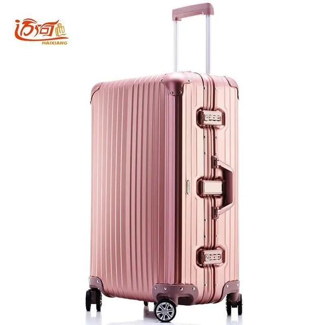 100% Fully Aluminum-Magnesium Alloy Travel Luggage Trolley 20/25 Inch Men Suitcase Water Proof Case