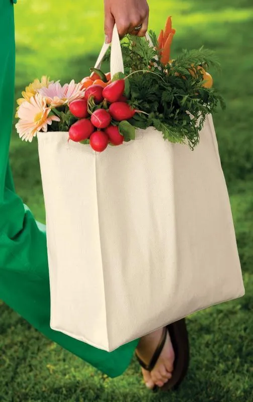 100% Organic Cotton Durable Twill Grocery Tote Bags