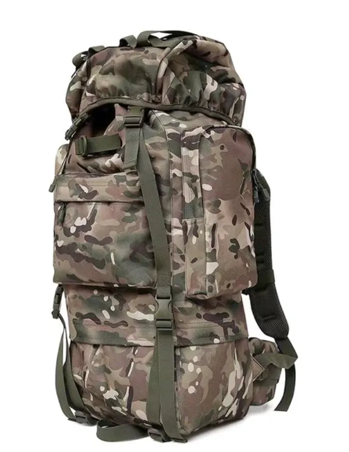 100L Internal Metal U Frame Military Rucksack Backpack Built-In Raincover