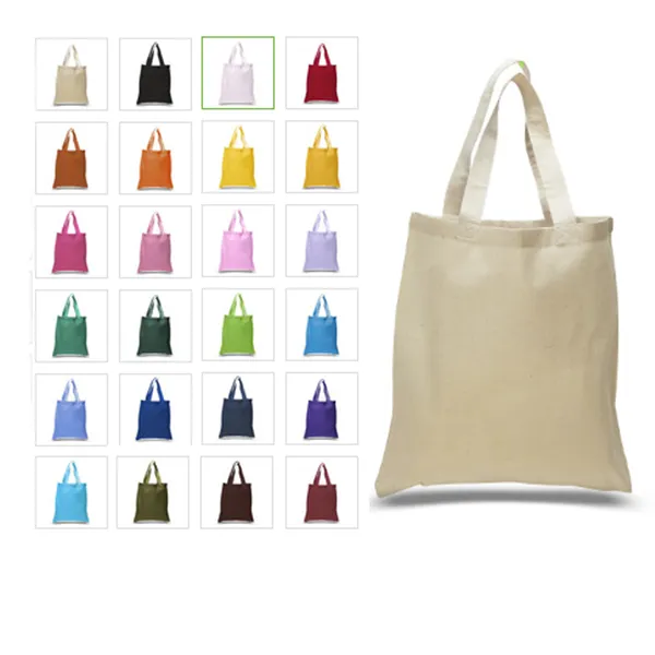 12 ct Economical 100% Cotton Reusable Wholesale Tote Bags - By Dozen