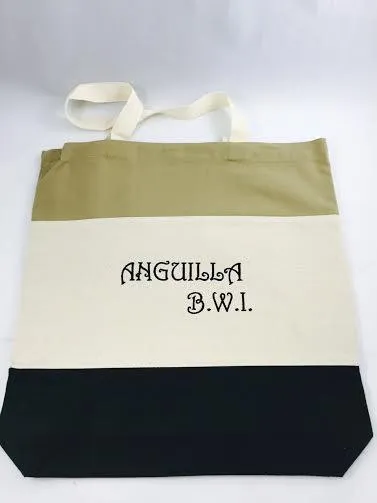 12 ct Wholesale Heavy Canvas Tote Bags Tri-Color - By Dozen