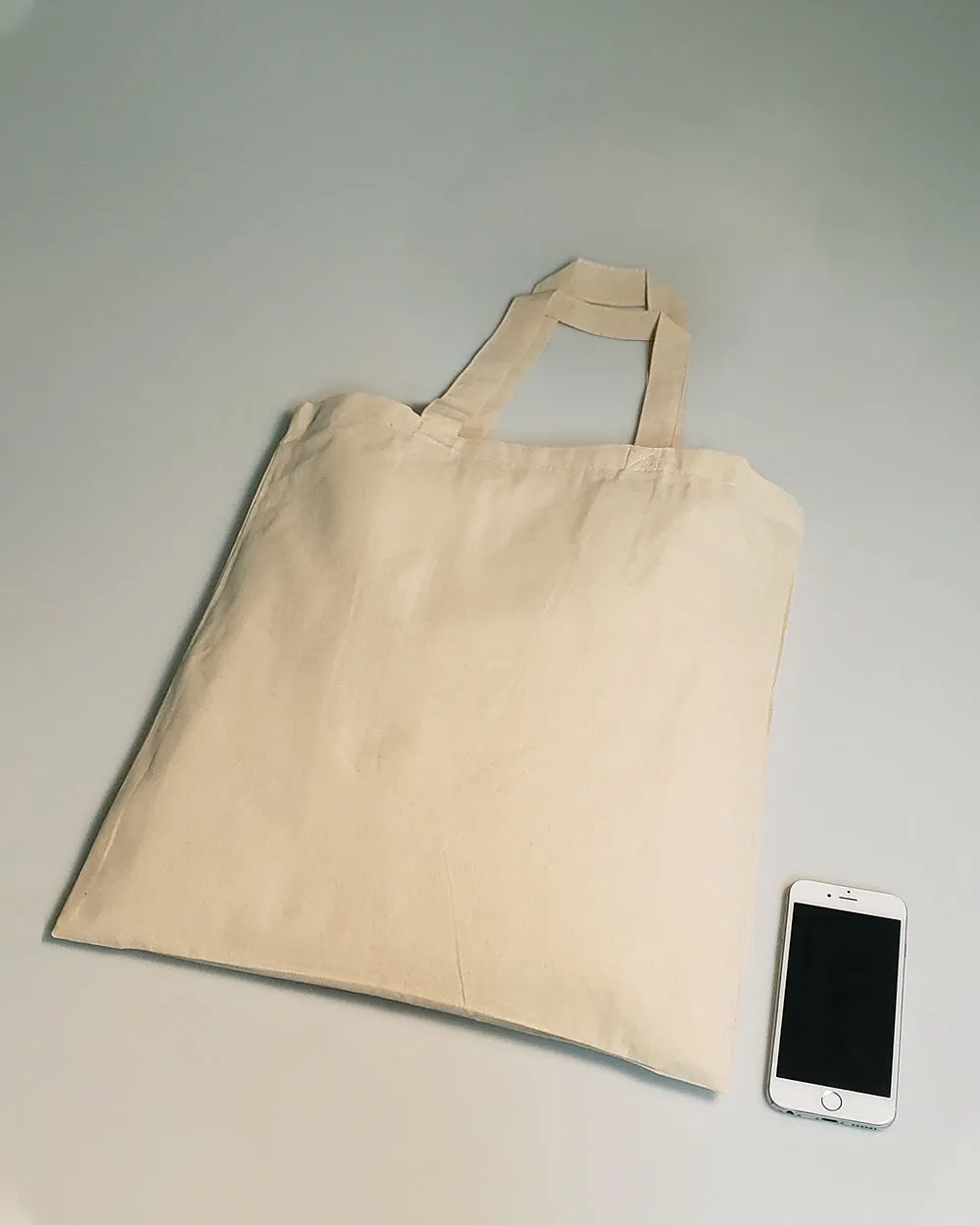 15" Short Handle 100% Cotton Tote Bags / Document Holder Totes