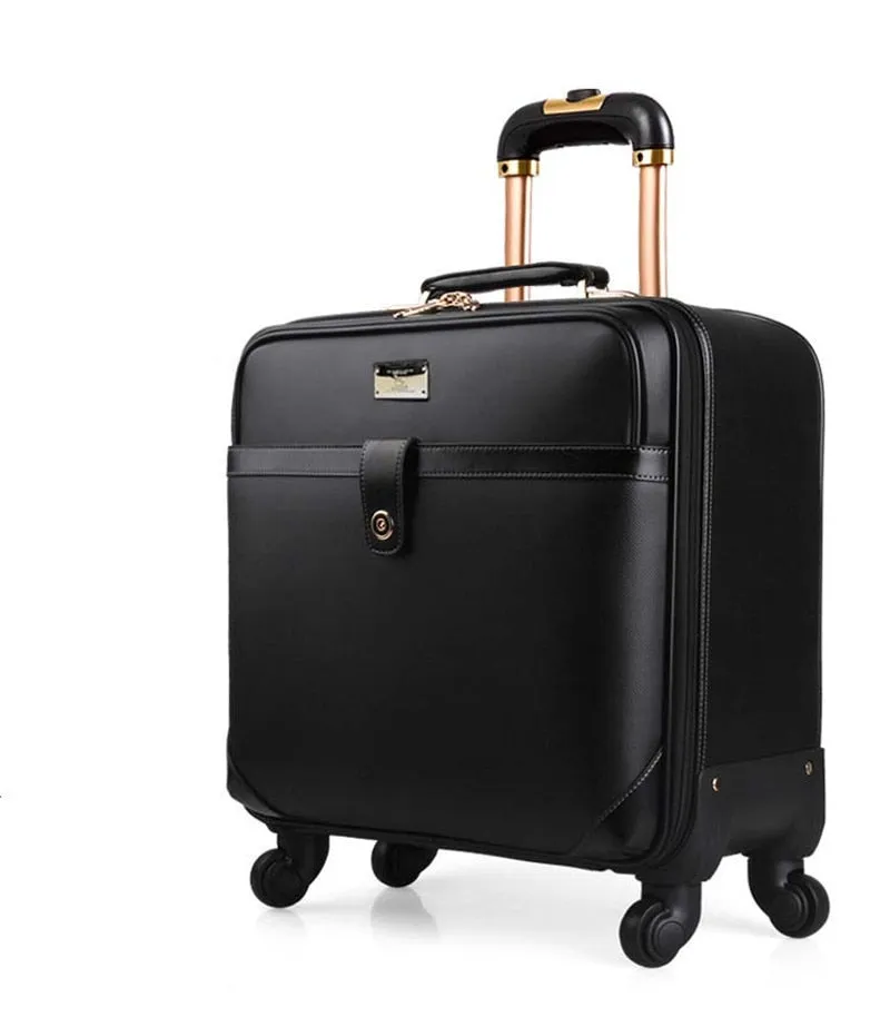 18 Inch Black Coffee Trolley Luggage Classic Business Trolley Case Men'S Travel Suitcase Rolling