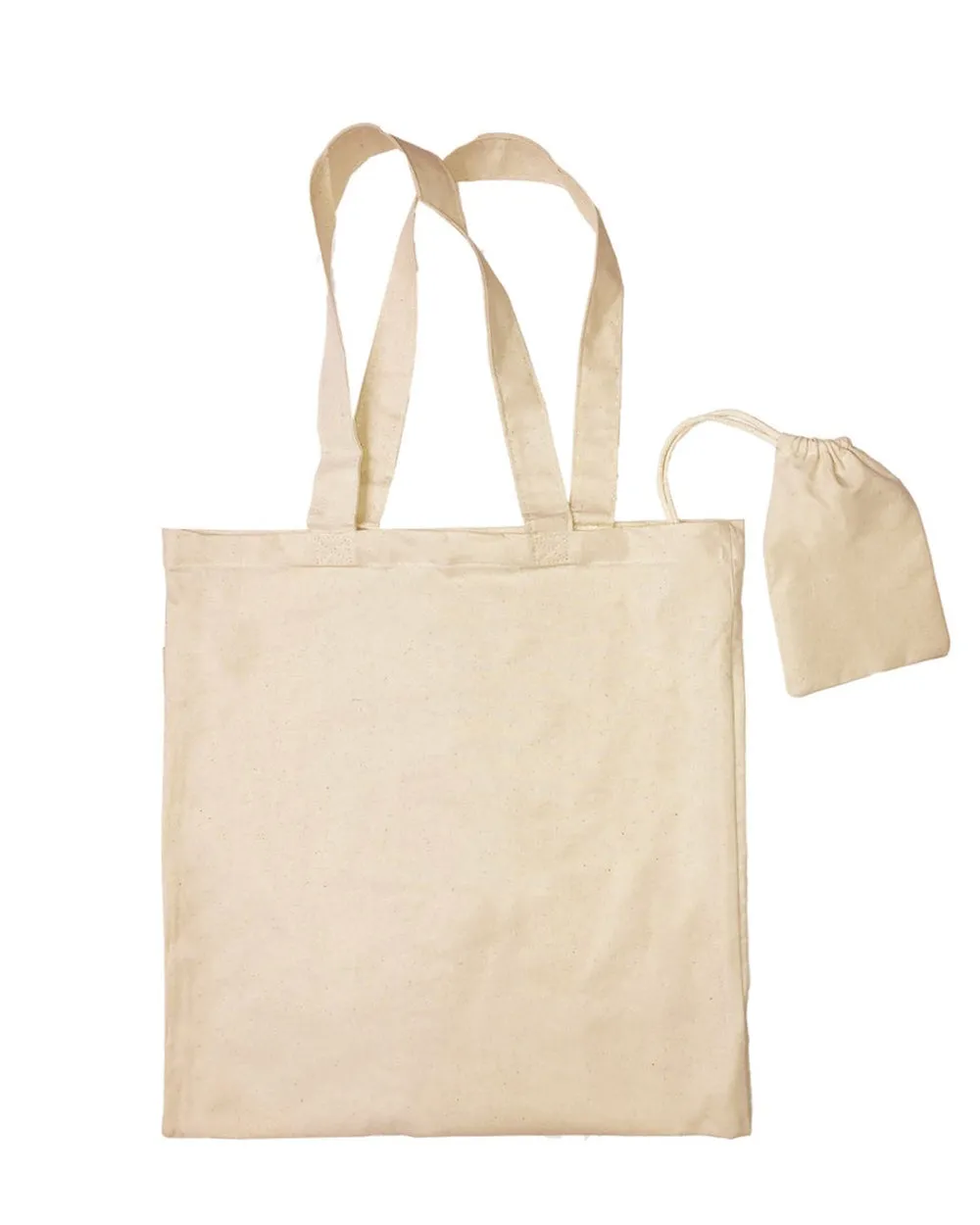 240 ct Foldable Cotton Tote Bags w/ Drawstring Pouch - By Case