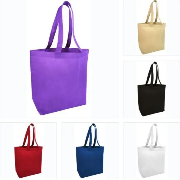 300 ct Economical Promotional Large Tote Bags with Bottom Gusset - By Case