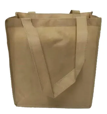 50 ct Standard Size Grocery Tote Bag W/Gusset - Pack of 50