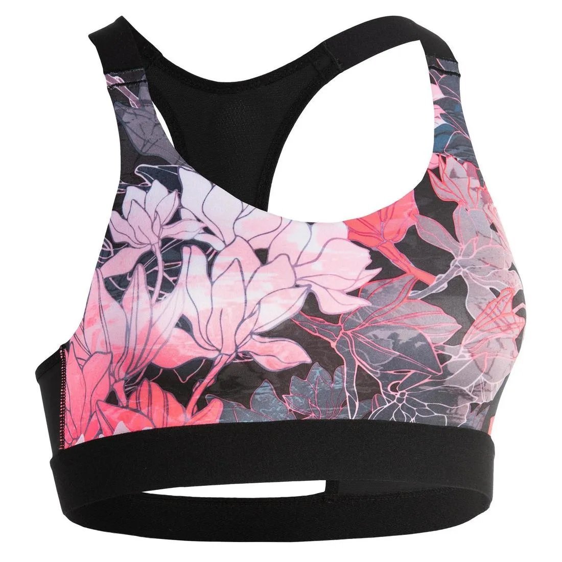 500 Women's Fitness Cardio Training Sports Bra - Floral Print