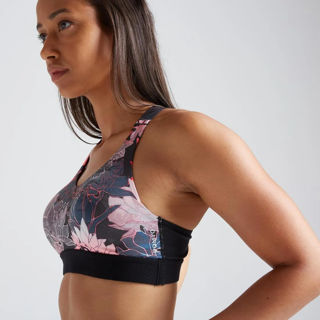 500 Women's Fitness Cardio Training Sports Bra - Floral Print