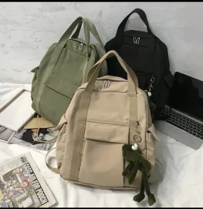 Anything But Basic Double Handle Canvas School Backpacks