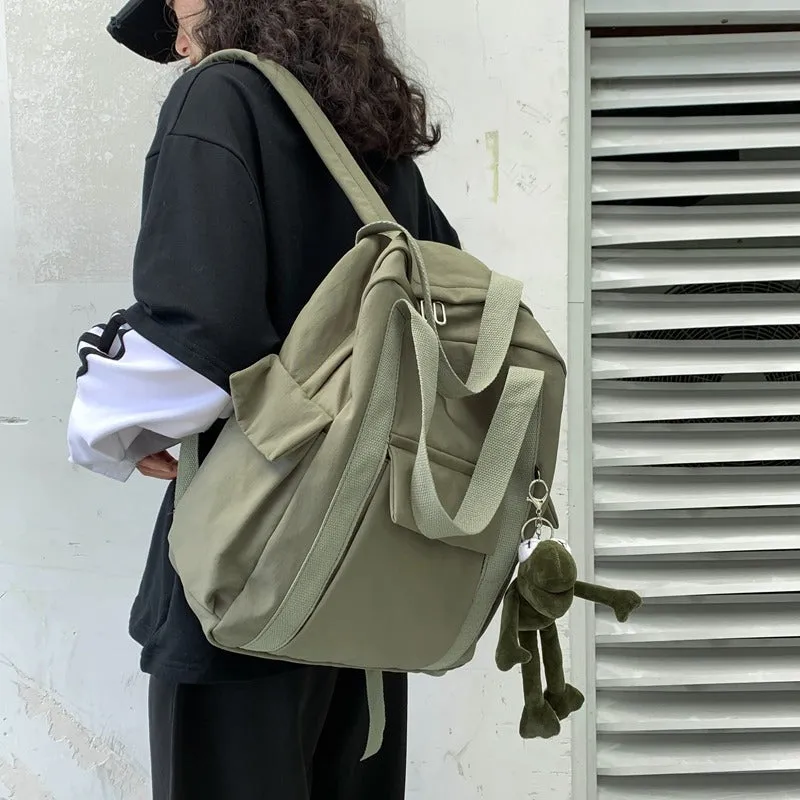 Anything But Basic Double Handle Canvas School Backpacks