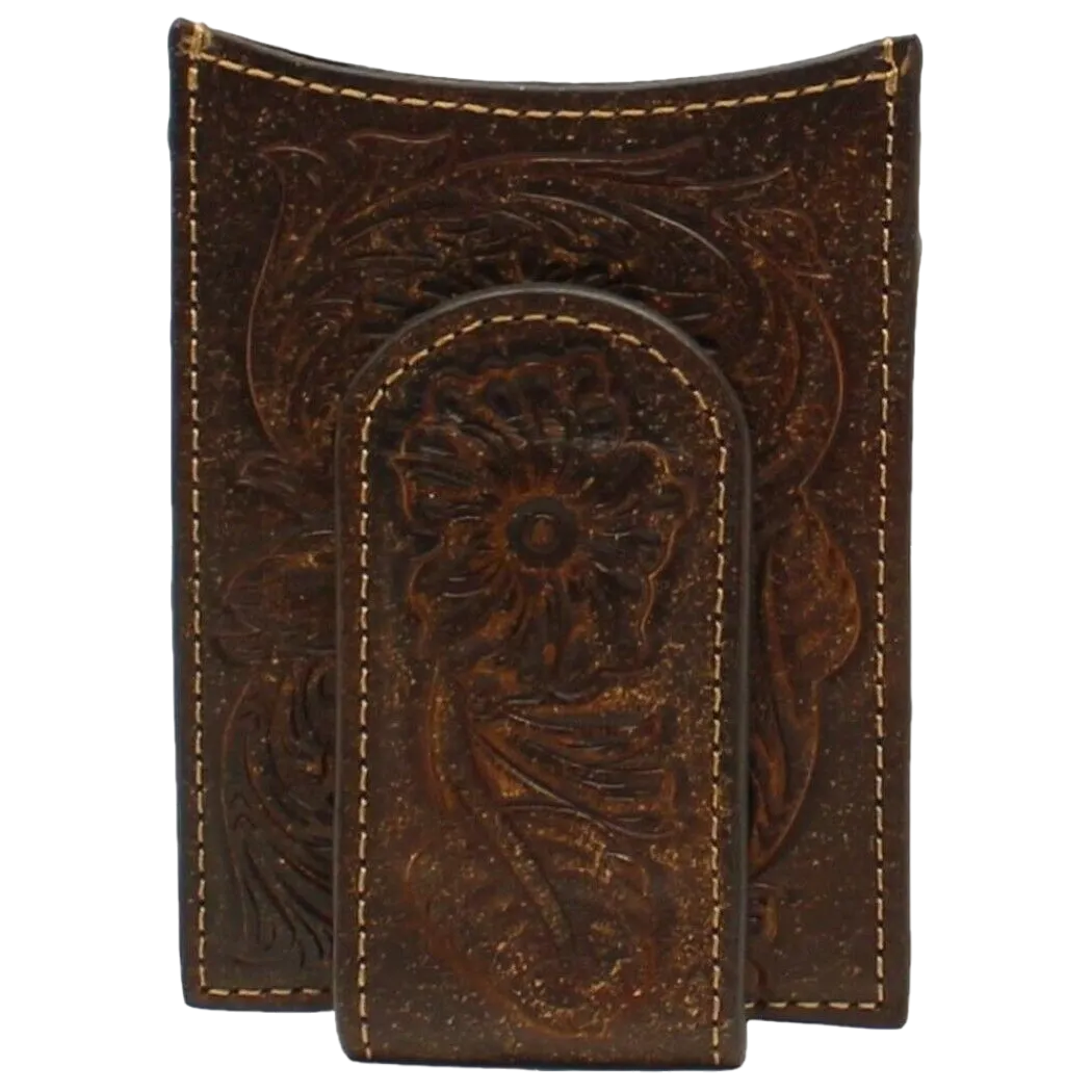 Ariat Floral Embroidery Dark Brown Money Clip A3528002