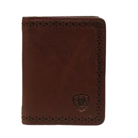 Ariat® Men's Premium Leather Solid Dark Copper Bifold Wallet A35128283