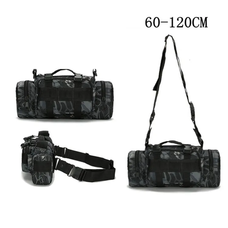 B04 Sports Outdoor Fishing Waterproof Waist Bag Photography Multifunctional Bag(Black Python Pattern)