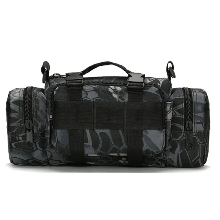 B04 Sports Outdoor Fishing Waterproof Waist Bag Photography Multifunctional Bag(Black Python Pattern)