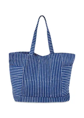 BCOCEAN vintage-look striped beachbag - Ocean Stripe