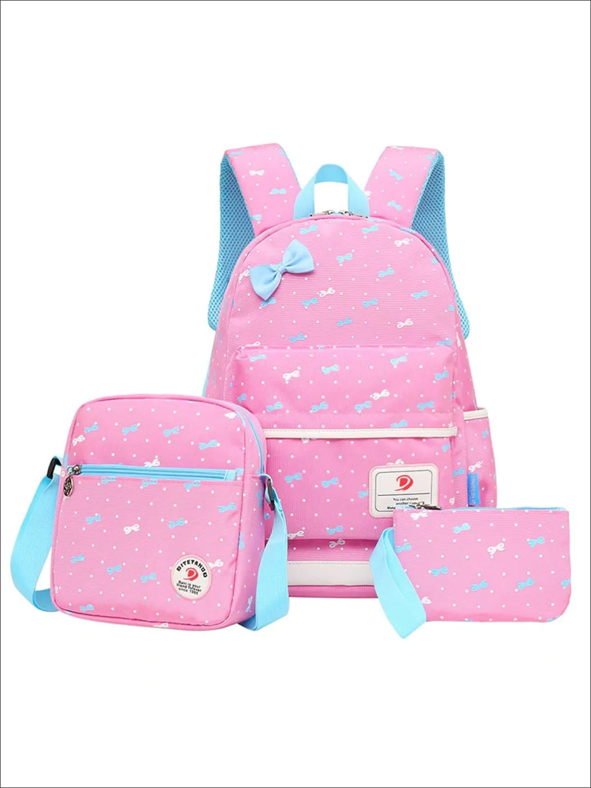 Bows and Dots 3pc Backpack Set