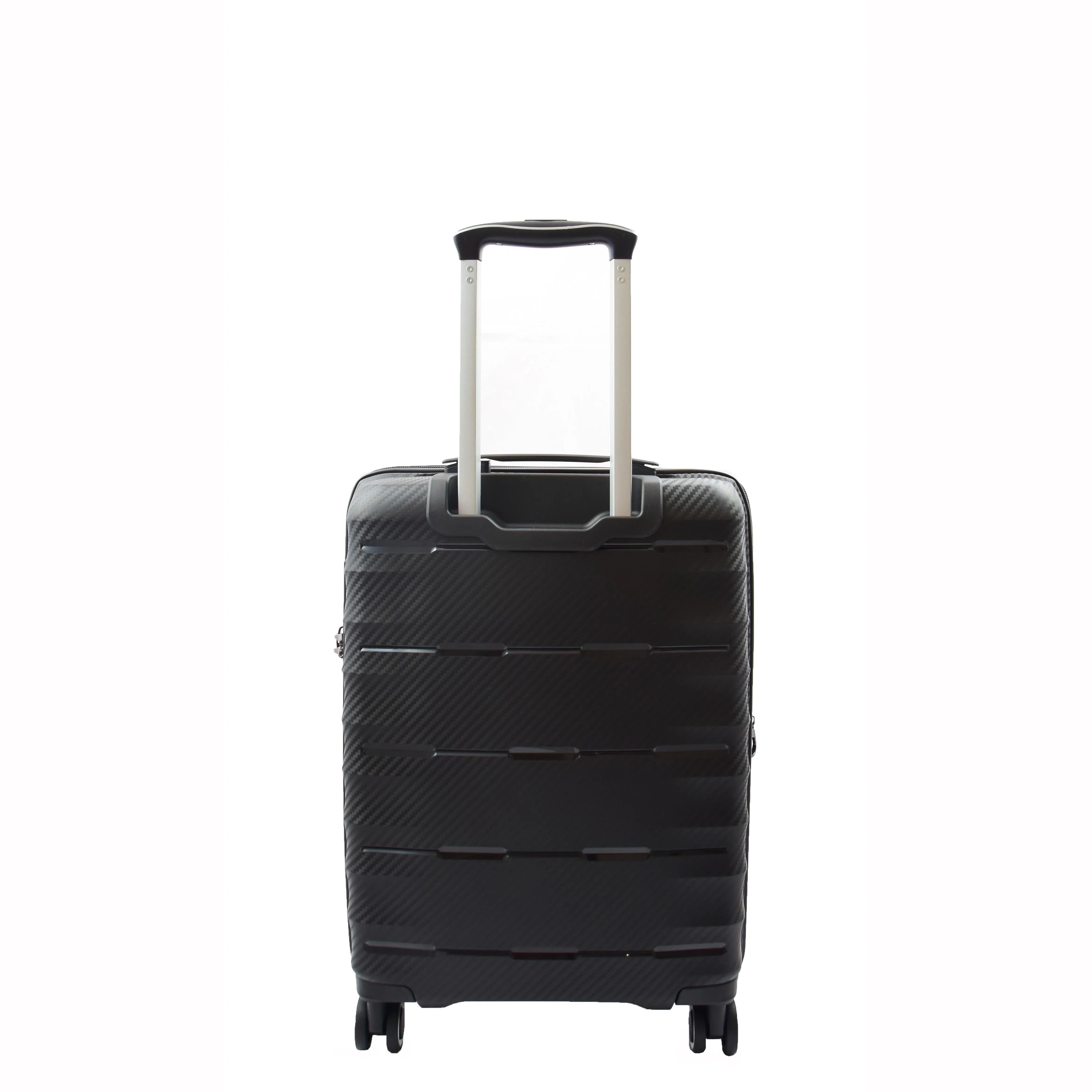 Cabin Size 8 Wheeled Expandable ABS Luggage Pluto Black