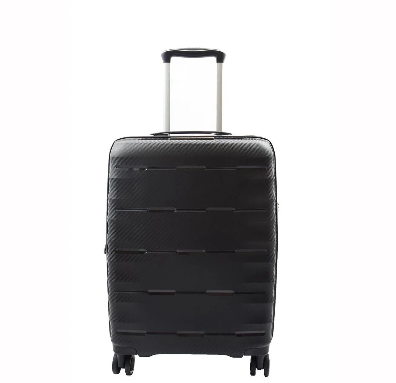 Cabin Size 8 Wheeled Expandable ABS Luggage Pluto Black