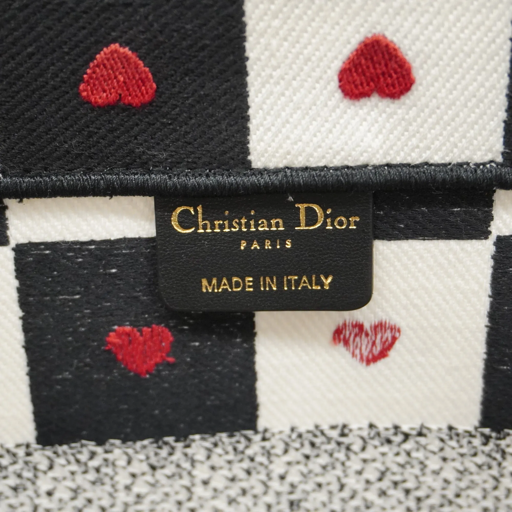 CHRISTIAN DIOR  Book Tote Women's Canvas Tote Bag Black,Red Color,White