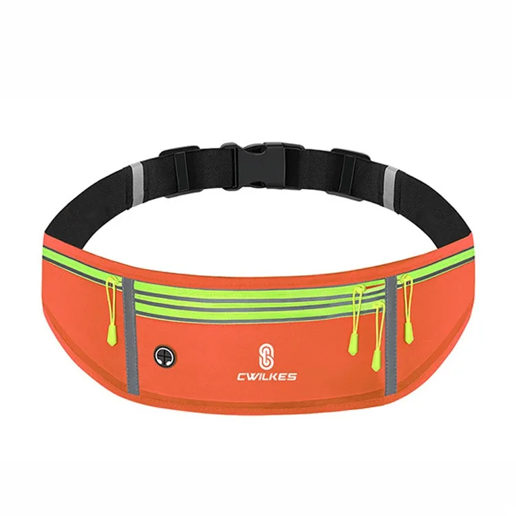 CWILKES MF-008 Outdoor Sports Fitness Waterproof Waist Bag Phone Pocket, Style: Four Pockets(Orange)