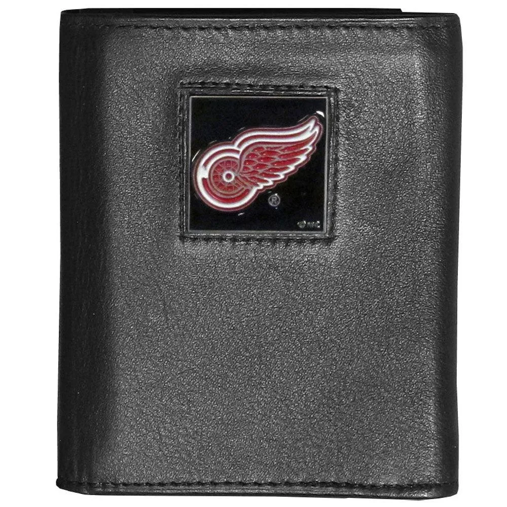 Detroit Red Wings® Deluxe Leather Tri-fold Wallet Packaged in Gift Box