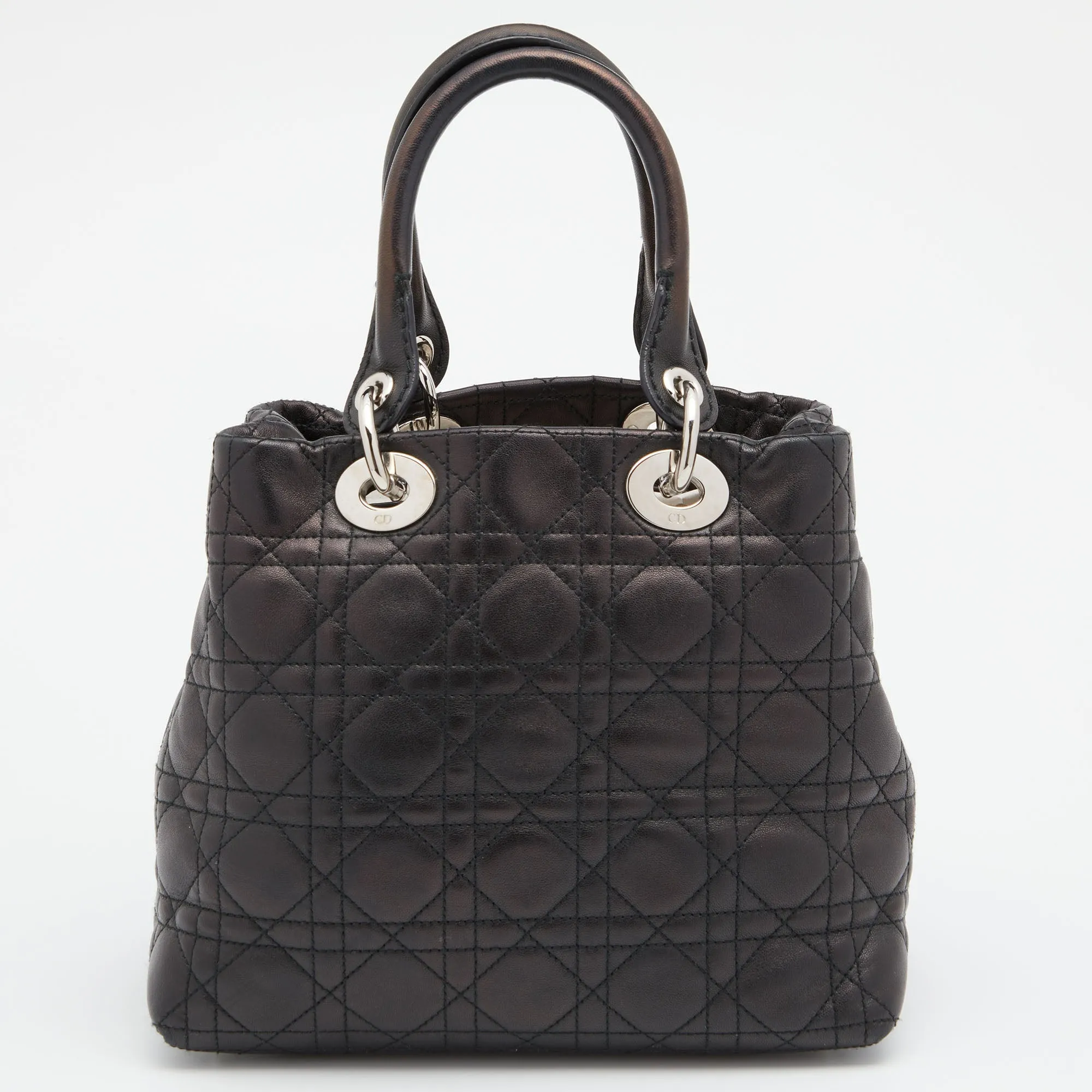 DIOR Black Cannage Leather Soft Lady  Tote