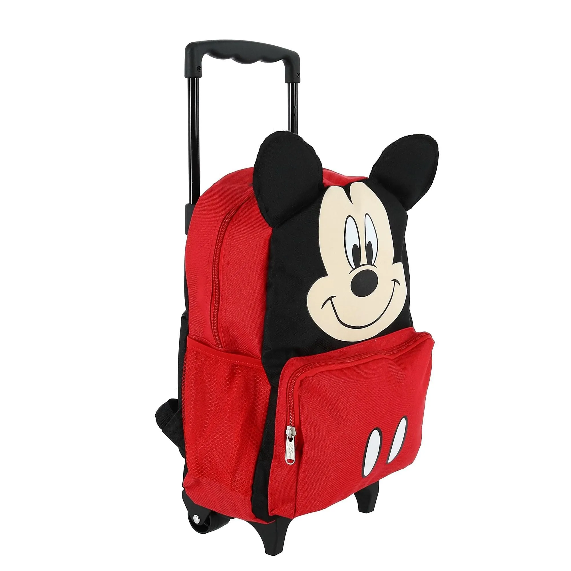 Disney Kids' 14 Inch Big Face Mickey Mouse Rolling Backpack