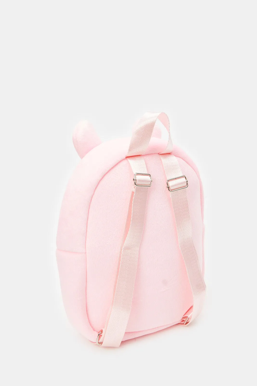 Girls Pink Character Faux Fur Backpack