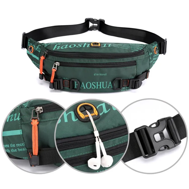 HAOSHUAI 5132 Outdoor Men Waist Bag Sports Running Chest Bag(Black)