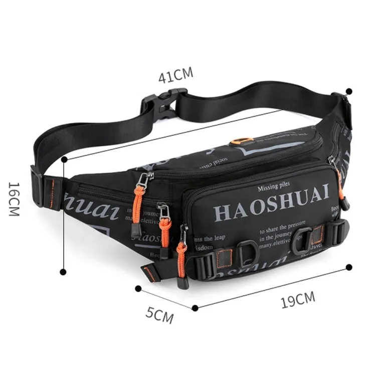 HAOSHUAI 5135 Outdoor Men Waist Bag Waterproof Nylon Cloth Men Bag(Army Green)