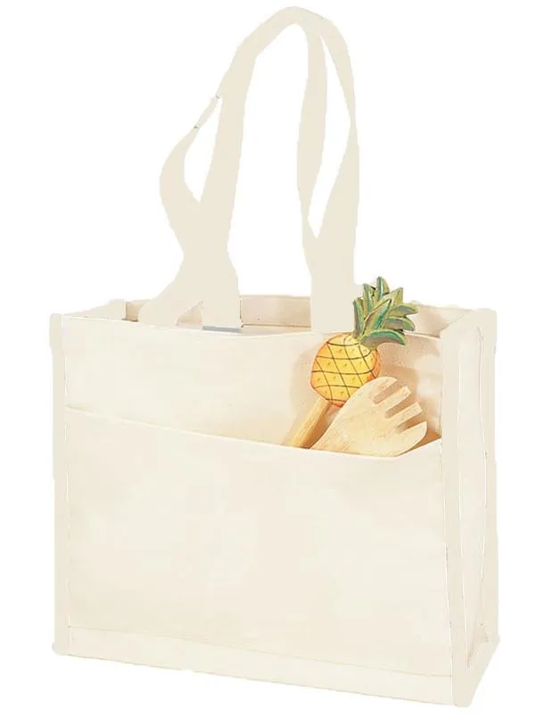 Heavy Canvas Tote Bag with Colored Trim