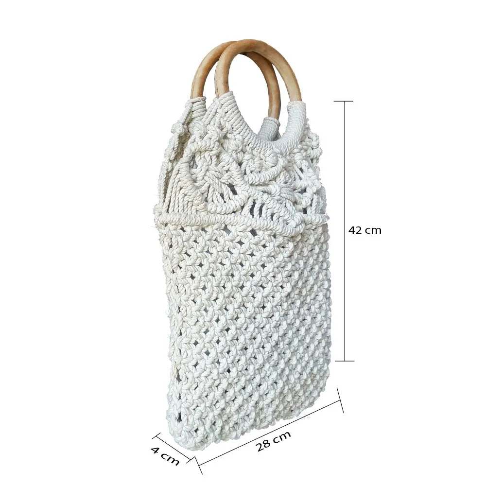 IMARS Macrame Bag Yellow For Women & Girls (Beach Bag) Made With Macrame Yarn