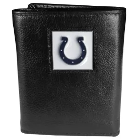 Indianapolis Colts Deluxe Leather Tri-fold Wallet Packaged in Gift Box