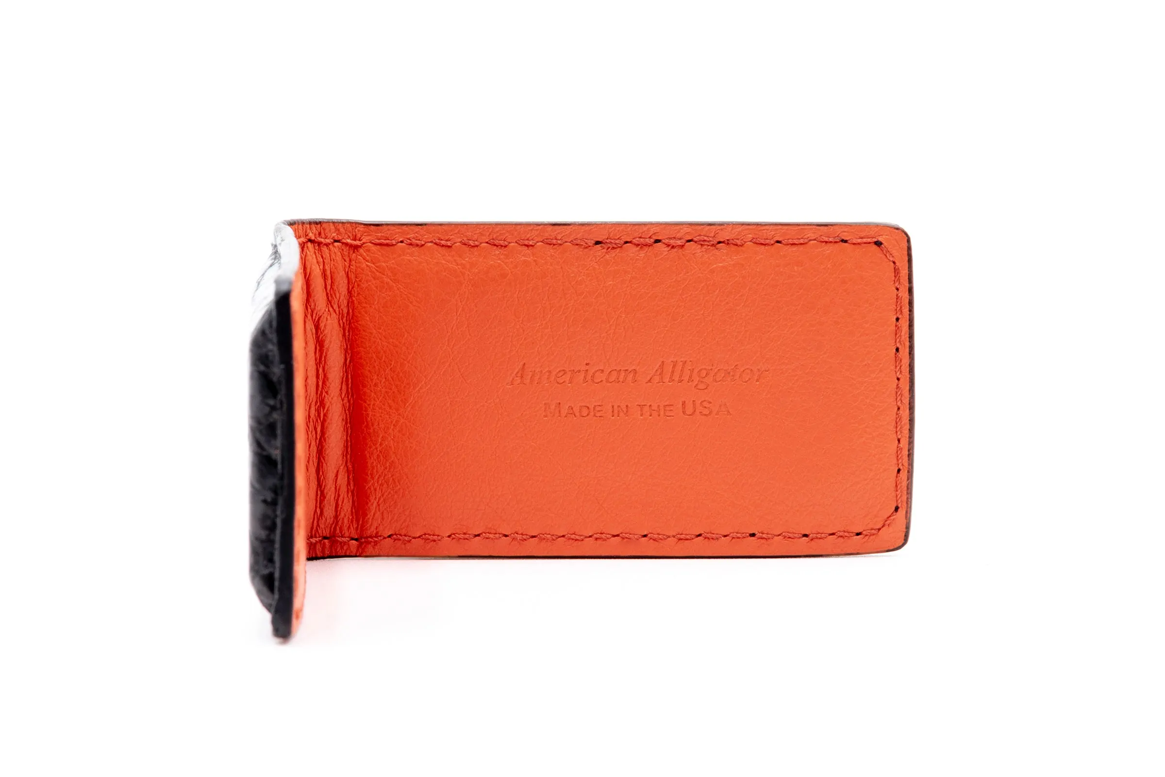 Jefferson American Alligator Magnetic Money Clip - Black