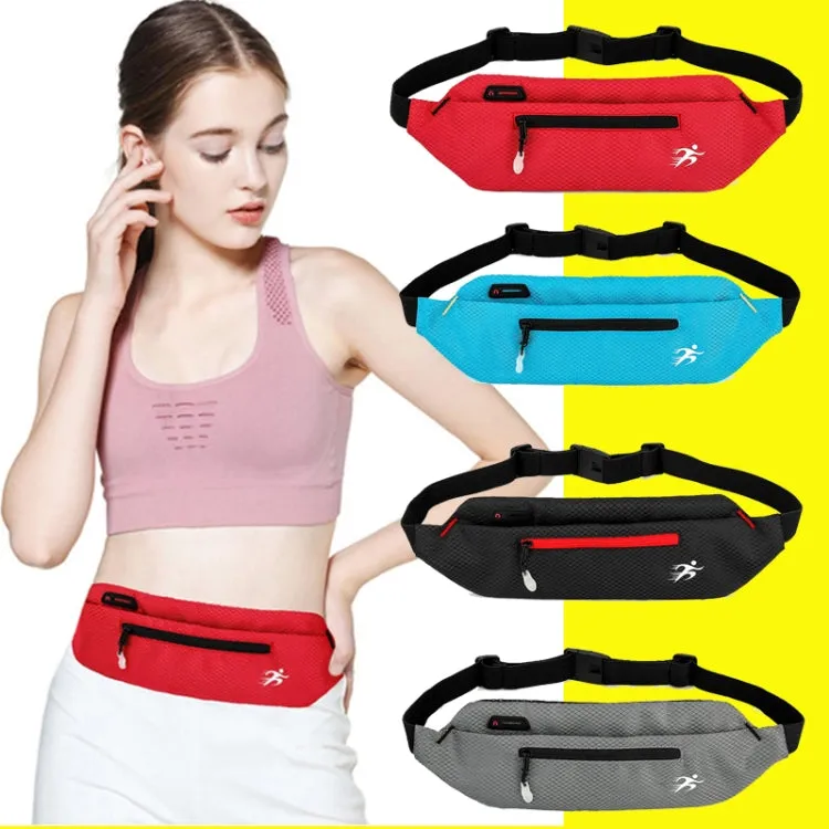 Marathon Exercise Gym Waist Bag Lightweight Waterproof Night Running Multifunctional Equipment Bag, Size: 8 inches(Red)