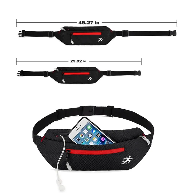 Marathon Exercise Gym Waist Bag Lightweight Waterproof Night Running Multifunctional Equipment Bag, Size: 8 inches(Red)