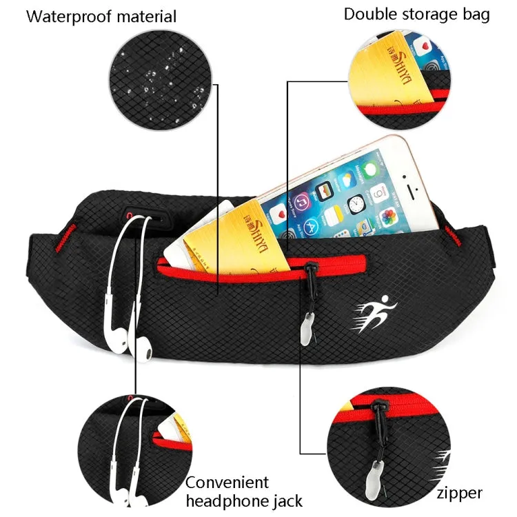 Marathon Exercise Gym Waist Bag Lightweight Waterproof Night Running Multifunctional Equipment Bag, Size: 8 inches(Red)