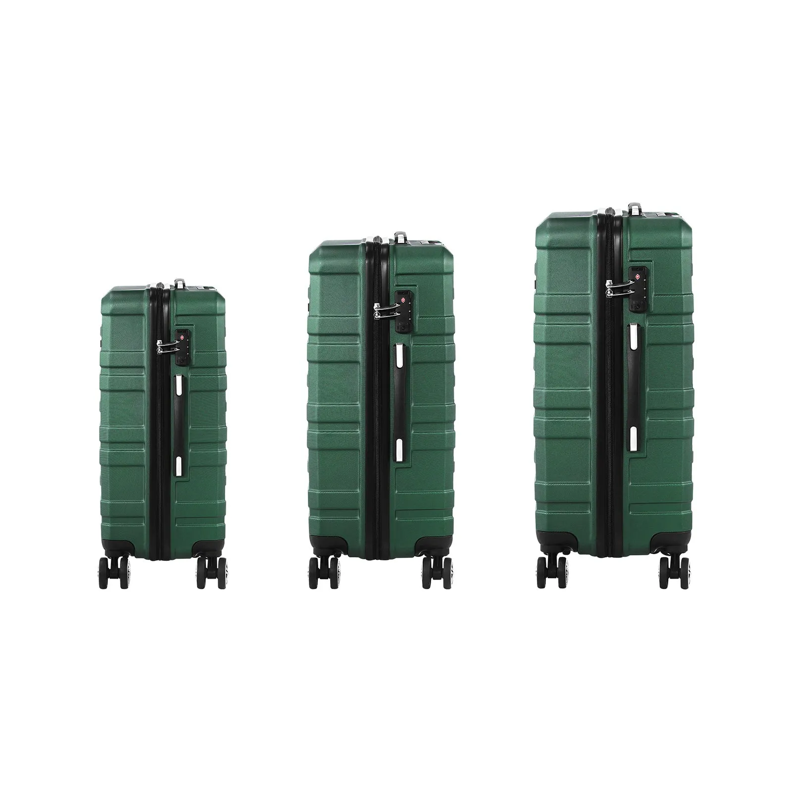 Mazam 3PCS Luggage Suitcase Trolley Set Travel TSA Lock Storage Hard Case Green