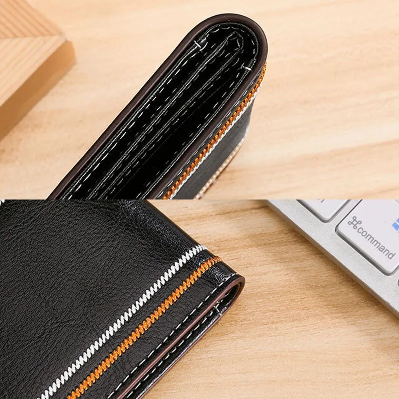 Men Genuine Leather Daisy Pattern Hasp Multifunction Certificate Bag Card Holder Coin Purse Money Clip Cowhide Wallet