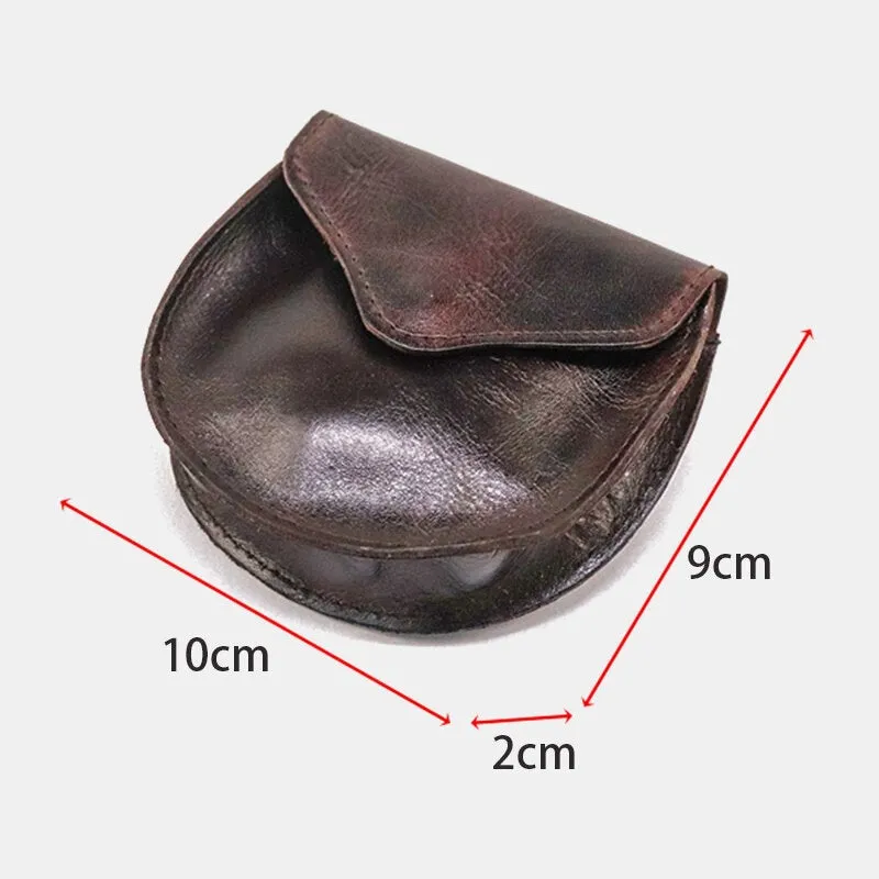 Men Solid Color Genuine Leather Hasp Wallet Retro Large Capacity Card Holder Money Clip Coin Purse