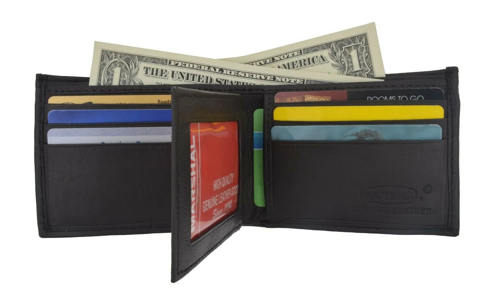 Men's Bifold Leather Credit ID Card Holder Wallet Billfold Purse Clutch Billfold