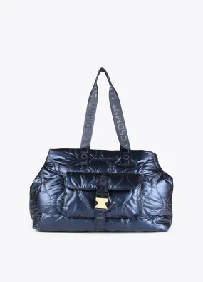 Metallic quilted weekend bag