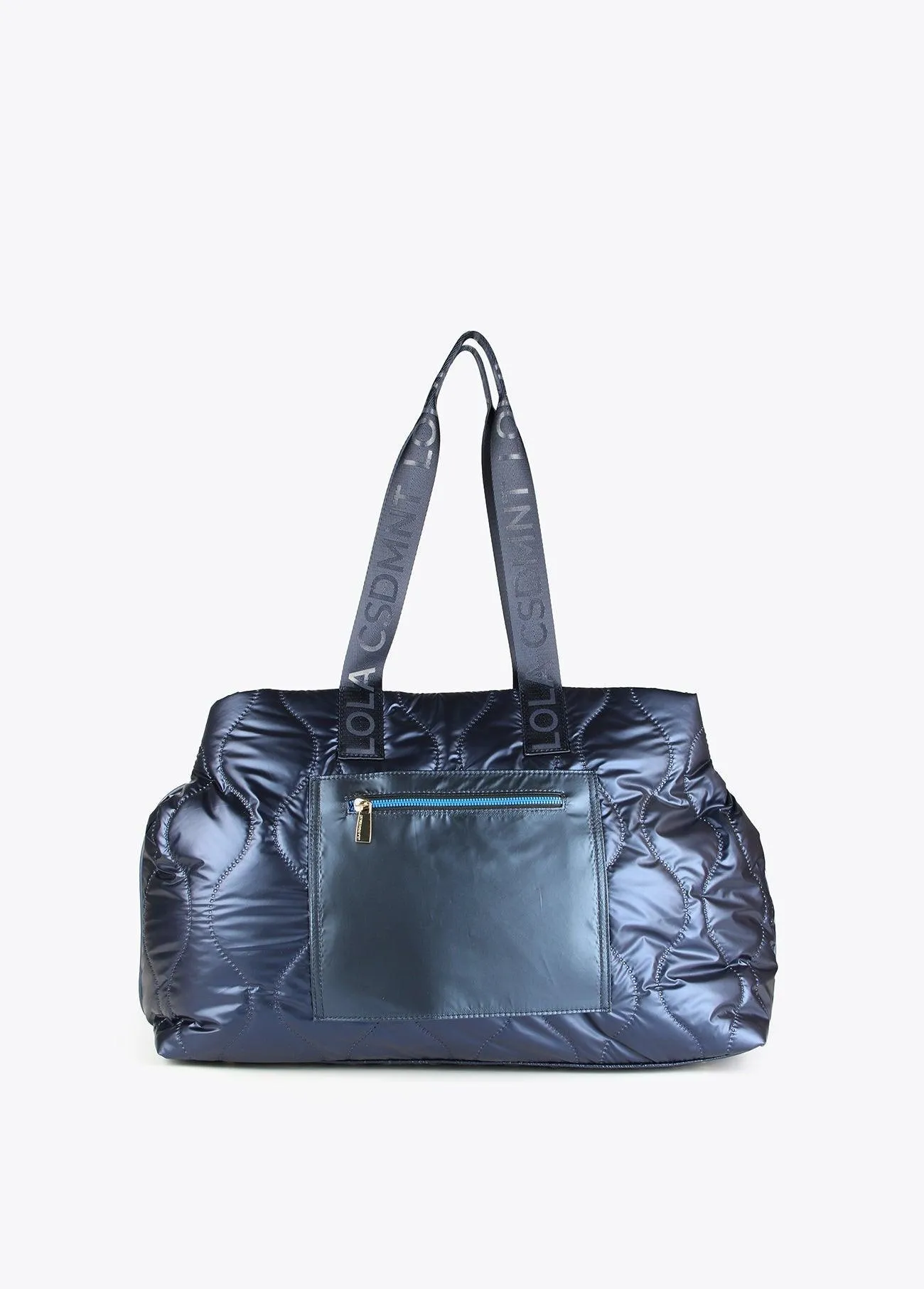 Metallic quilted weekend bag