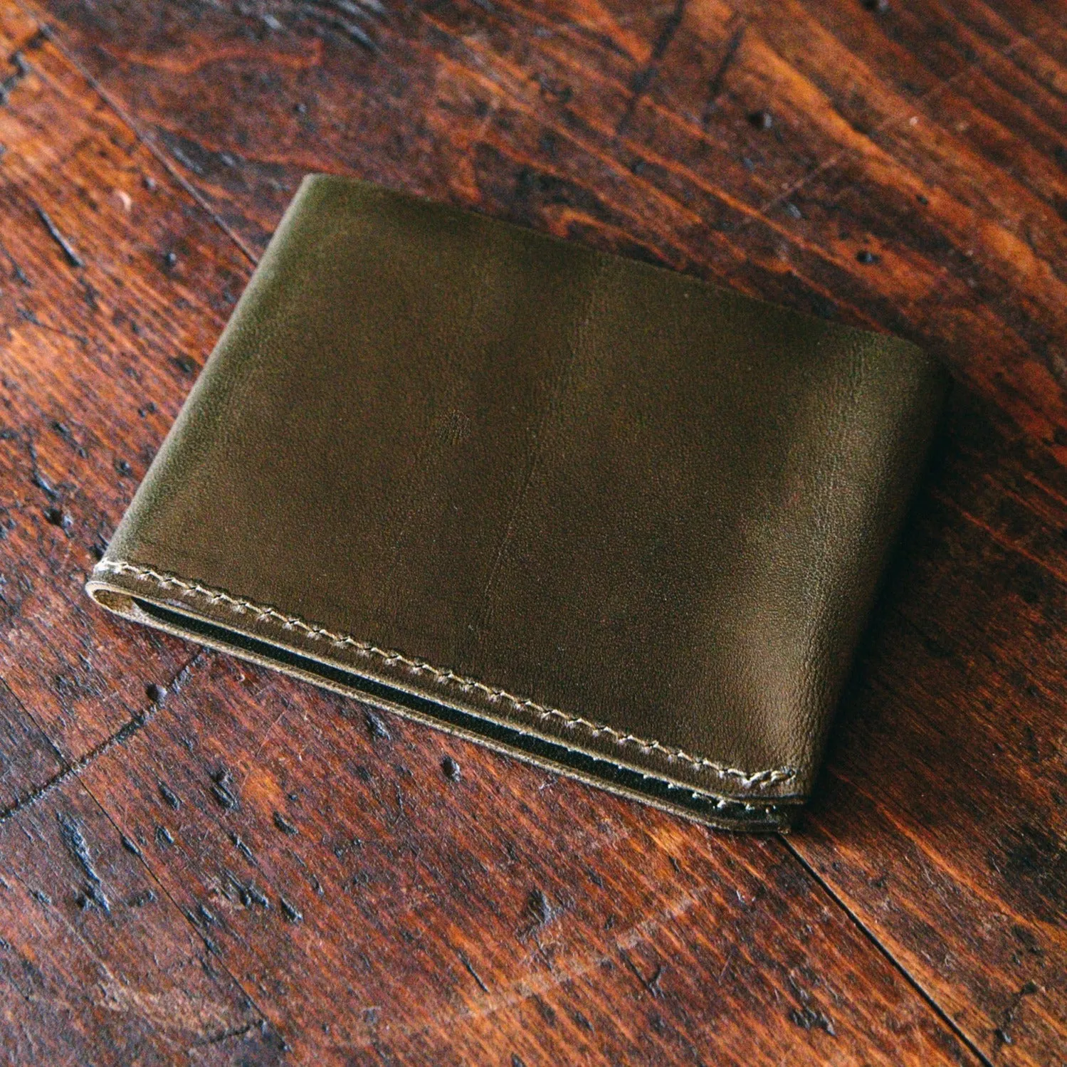 Minimal Billfold Wallet - Olive