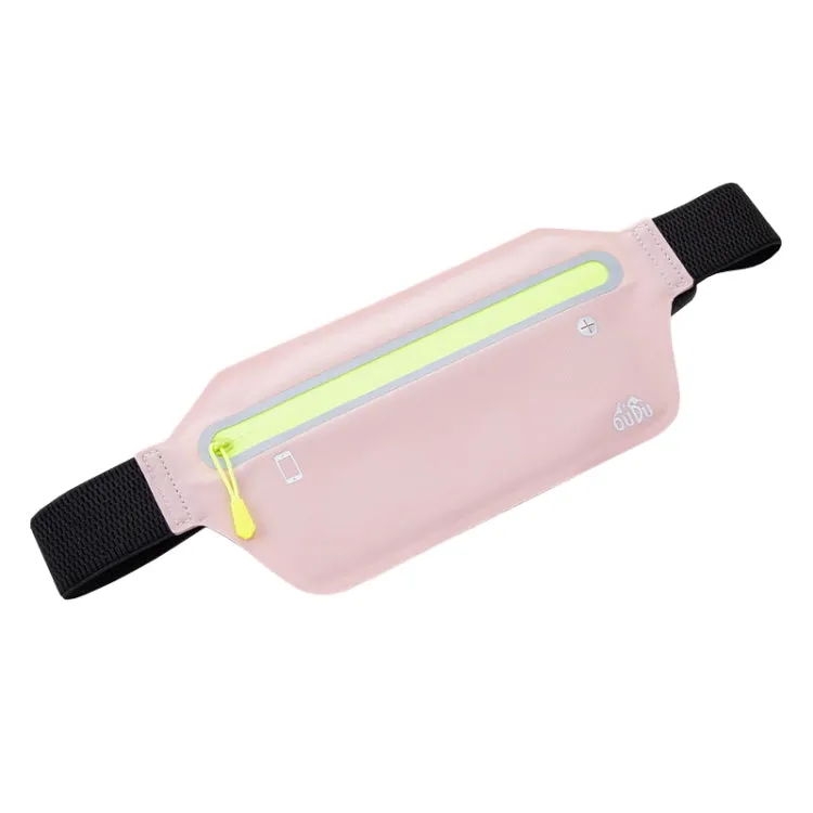 OUDU Outdoor Sports Slim Invisible Waterproof Cell Phone Waist Bag(Light Pink)