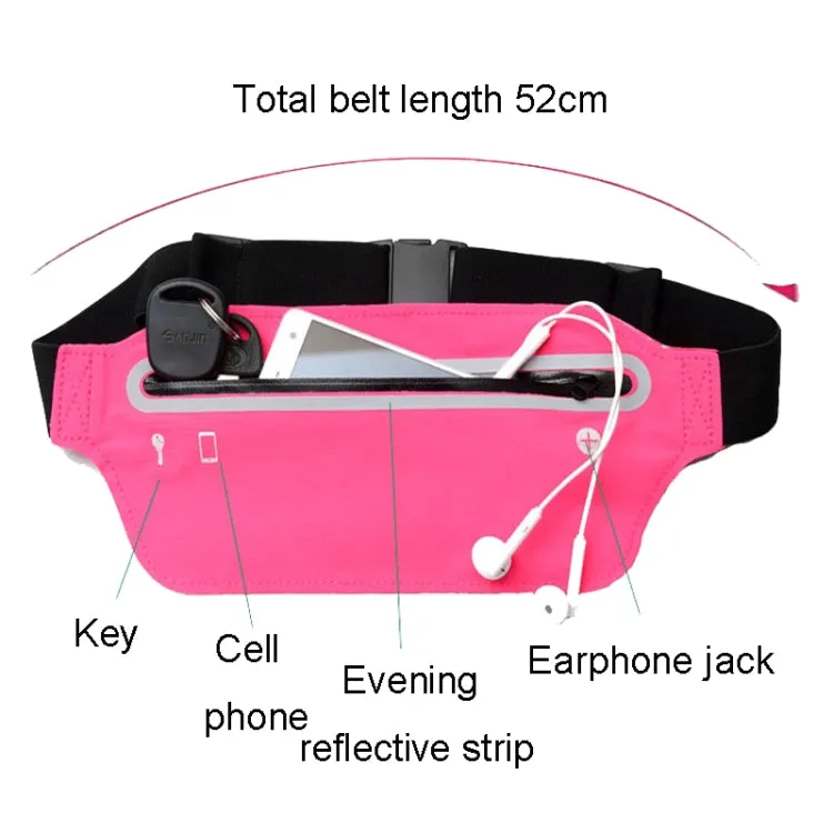 Outdoor Sports Reflective Waist Bag Ultra-Thin Waterproof Running Waist Pack(Black)