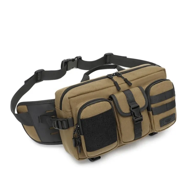 Ozuko 9449 Outdoor Large-Capacity Waist Bag Multifunctional Sports Waterproof Crossbody Bag(Khaki)