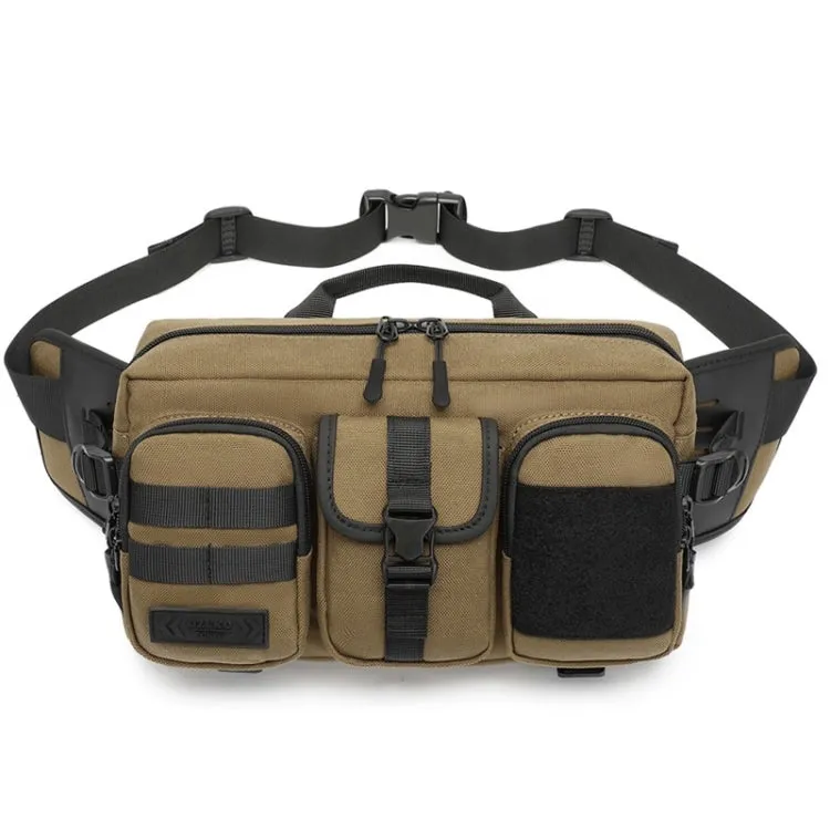 Ozuko 9449 Outdoor Large-Capacity Waist Bag Multifunctional Sports Waterproof Crossbody Bag(Khaki)