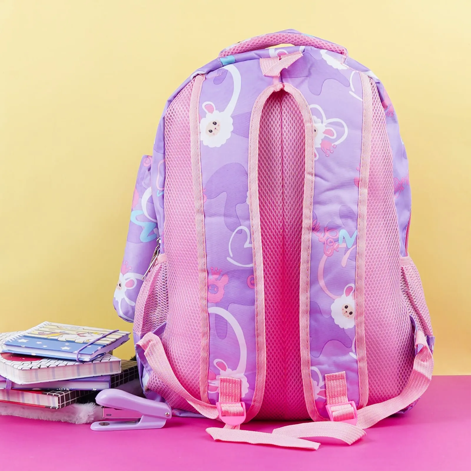 Purple Cute Backpack With Pouch