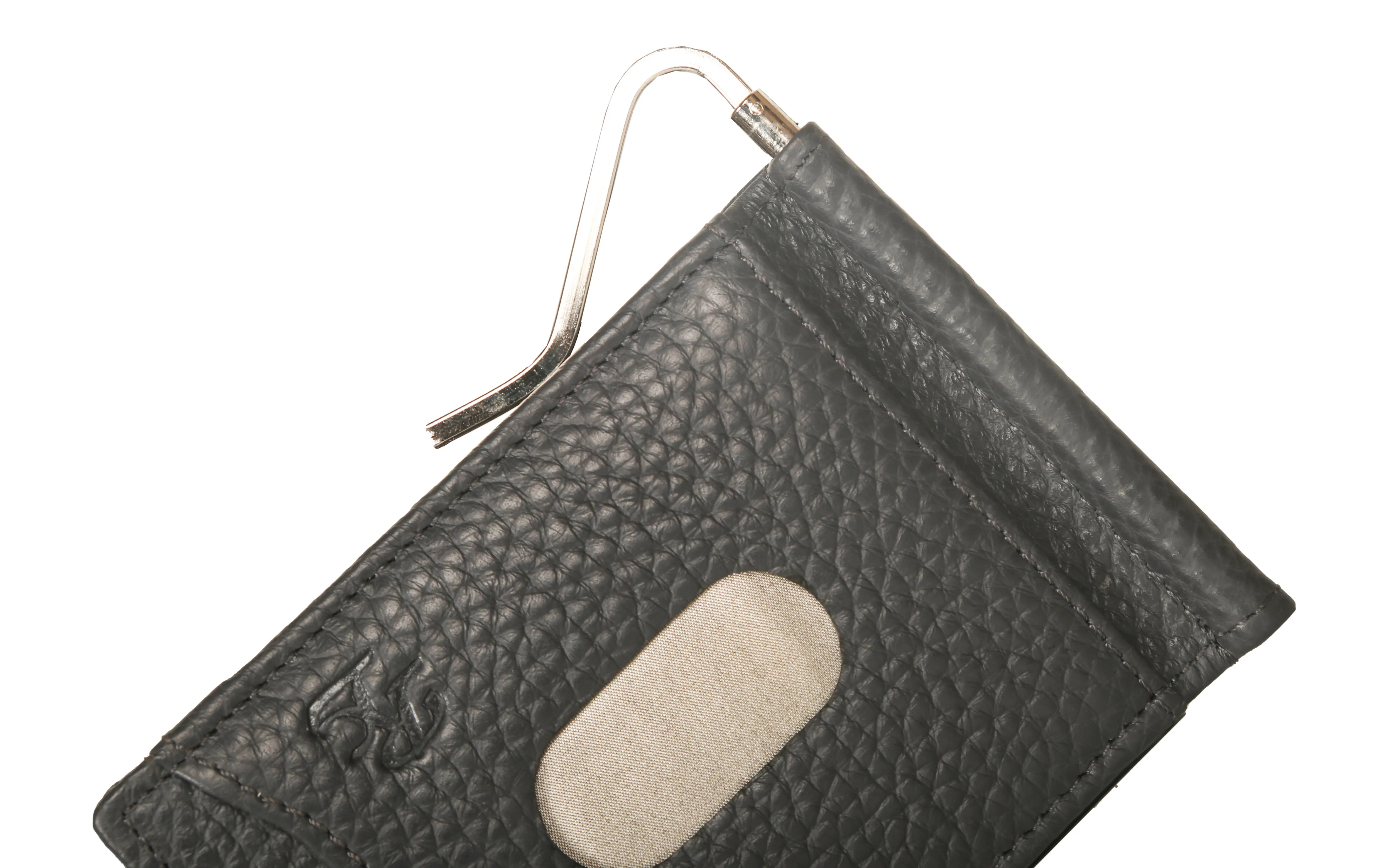 RL Magnetic Leather Zipper Money Clip RFID Card Wallet for Men